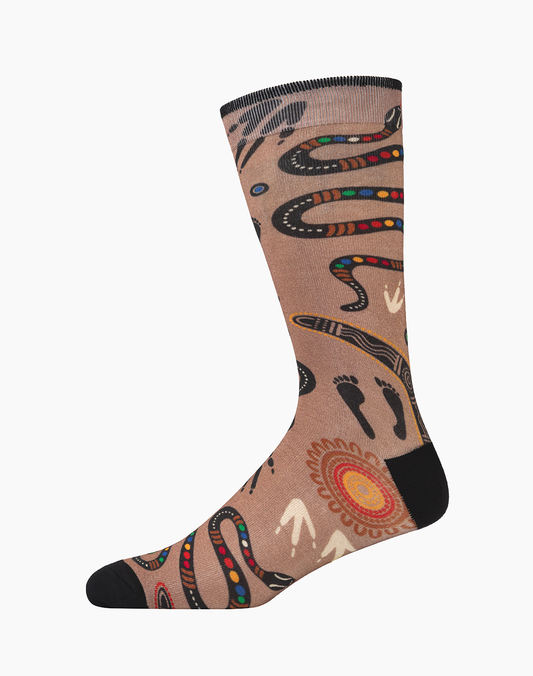 MENS NATIVE AUSTRALIAN DREAMTIME BAMBOO SOCK