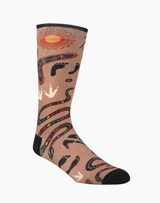 MENS NATIVE AUSTRALIAN DREAMTIME BAMBOO SOCK