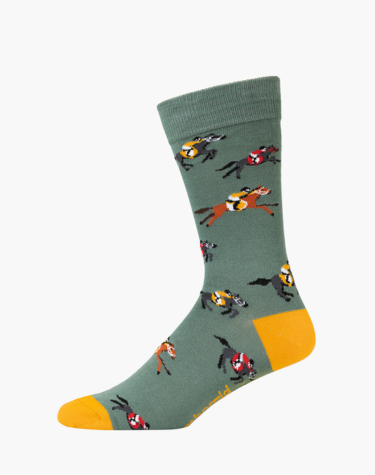 MENS MELBOURNE CUP HORSES BAMBOO SOCK