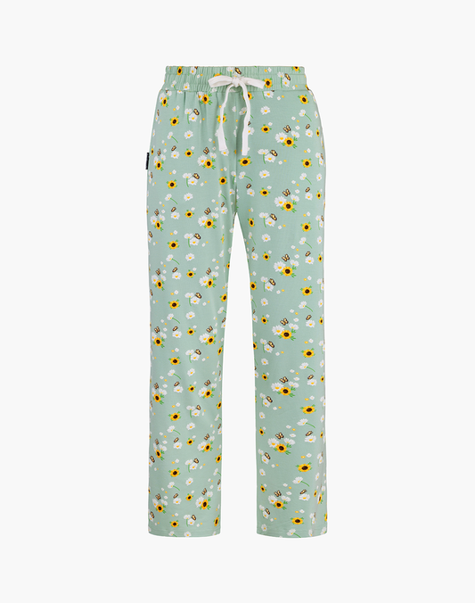 WOMENS FLOWERS BAMBOO JERSEY SLEEP PANT
