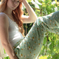 WOMENS FLOWERS BAMBOO JERSEY SLEEP PANT