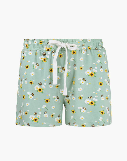 WOMENS FLOWERS BAMBOO JERSEY SLEEP SHORT