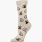 WOMENS CATS BAMBOO SOCK - SAND