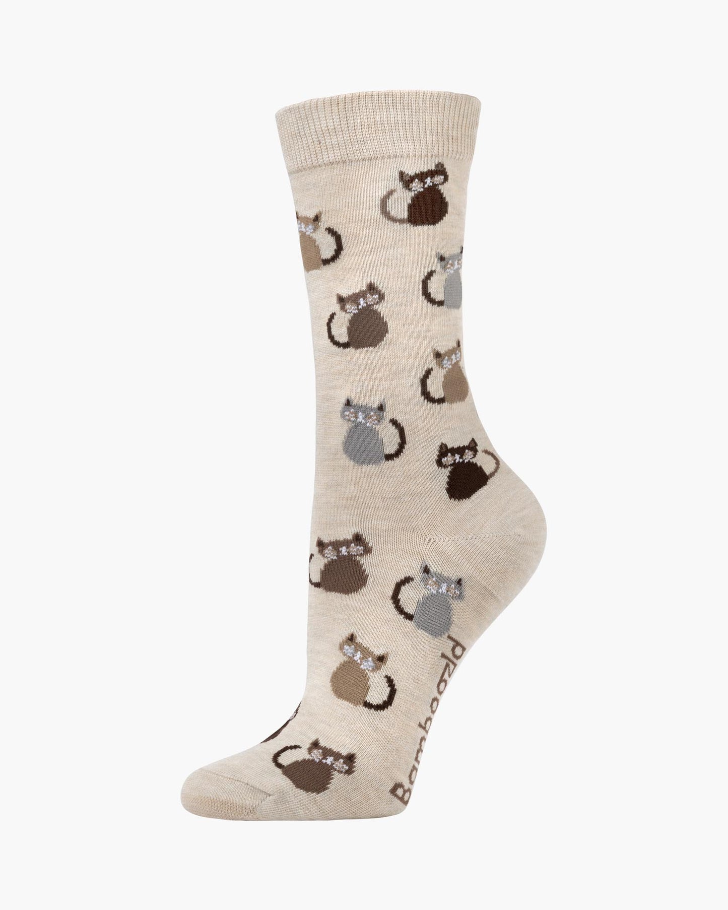 WOMENS CATS BAMBOO SOCK - SAND