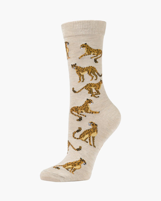 WOMENS CHEETAH BAMBOO SOCK