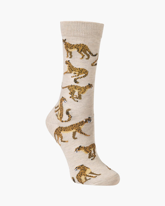 WOMENS CHEETAH BAMBOO SOCK
