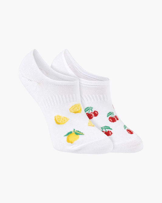 WOMENS SUMMER FRUITS 2PK BAMBOO INVISIBLE SOCKS