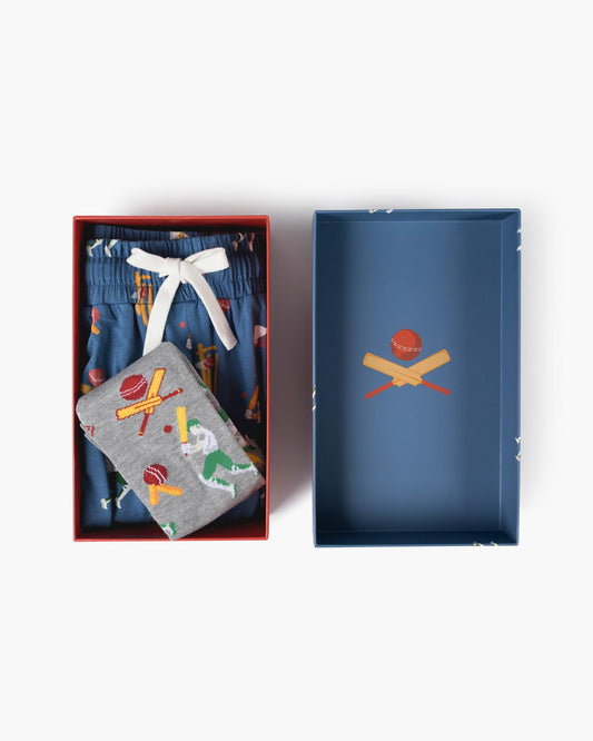 MENS CRICKET BATSMAN SHORT & SOCK GIFT SET