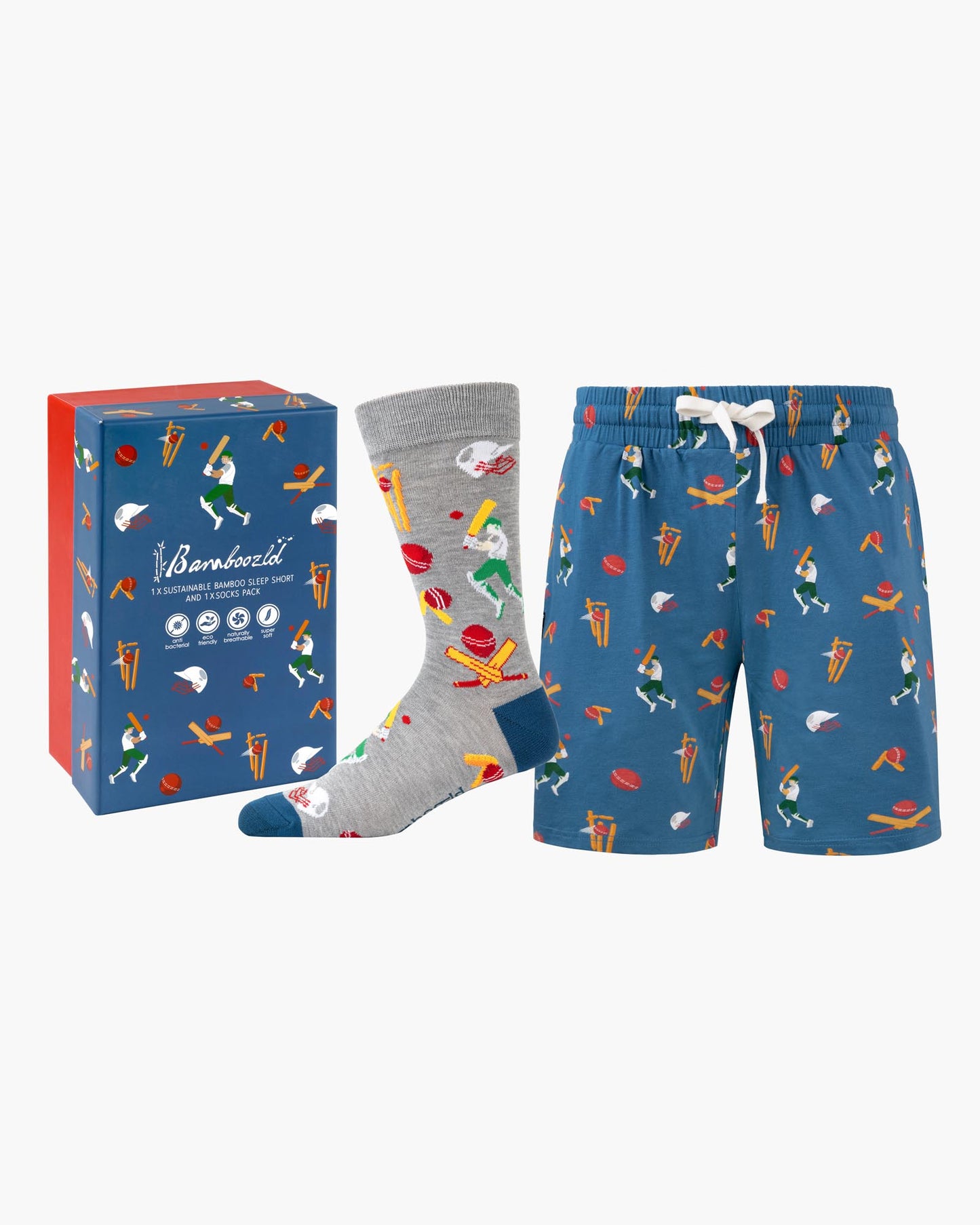 MENS CRICKET BATSMAN SHORT & SOCK GIFT SET