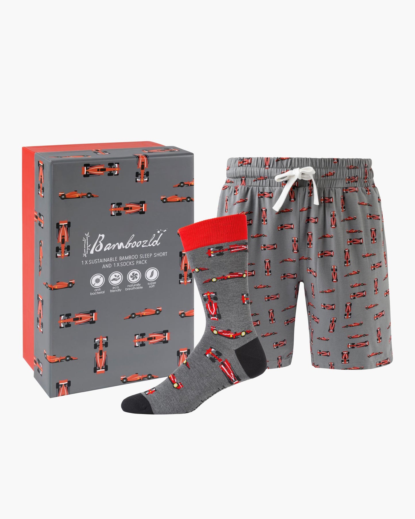 MENS F1 RACER SHORT & SOCK GIFT SET