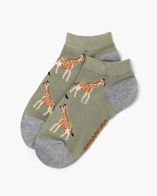 WOMENS GIRAFFE BAMBOO PED SOCK