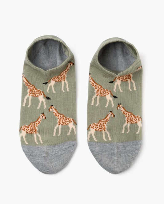 WOMENS GIRAFFE BAMBOO PED SOCK