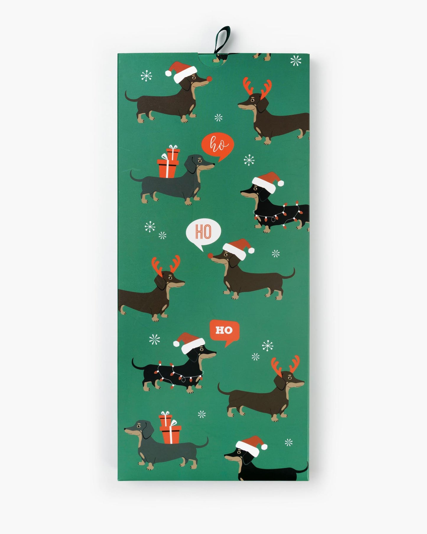 MENS HO HO HO DASH BAMBOO SOCK CARD - GREEN