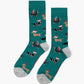 MENS HO HO HO DASH BAMBOO SOCK CARD - GREEN