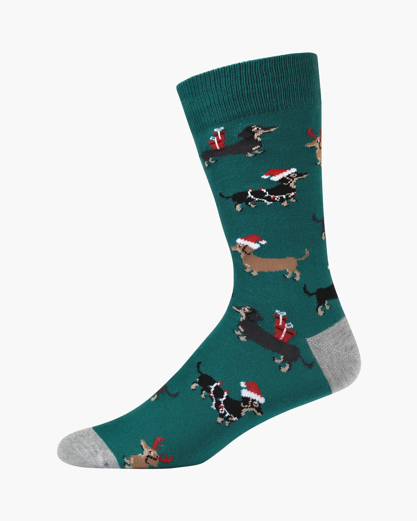 MENS HO HO HO DASH BAMBOO SOCK CARD - GREEN