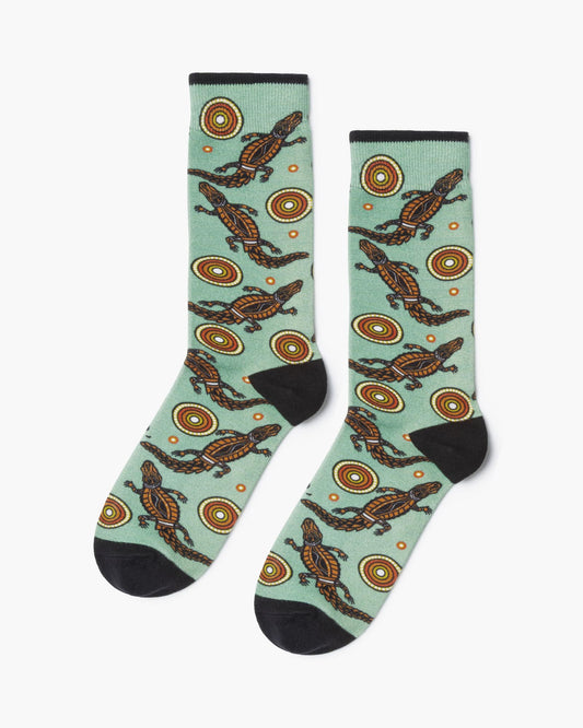 MENS NATIVE AUSTRALIAN CROCODILE BAMBOO SOCK