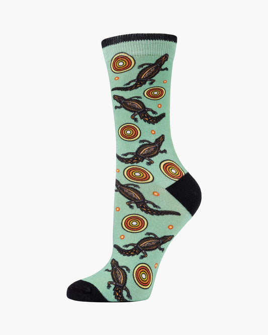 WOMENS NATIVE AUSTRALIAN CROCODILE BAMBOO SOCK
