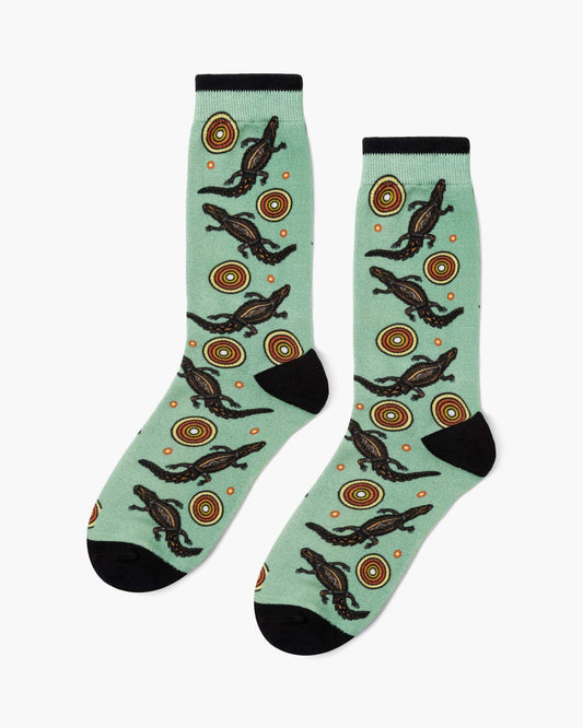 WOMENS NATIVE AUSTRALIAN CROCODILE BAMBOO SOCK