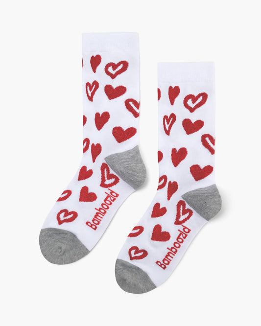 WOMENS LUREX HEARTS BAMBOO SOCK
