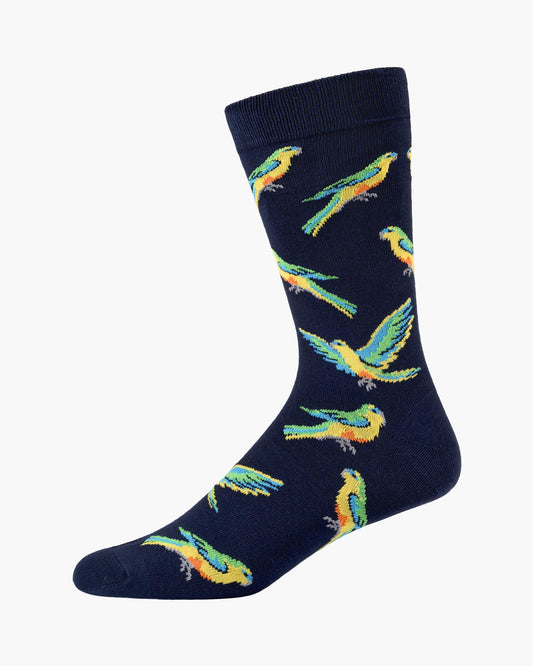 MENS ORANGE BELLIED PARROT BAMBOO SOCK