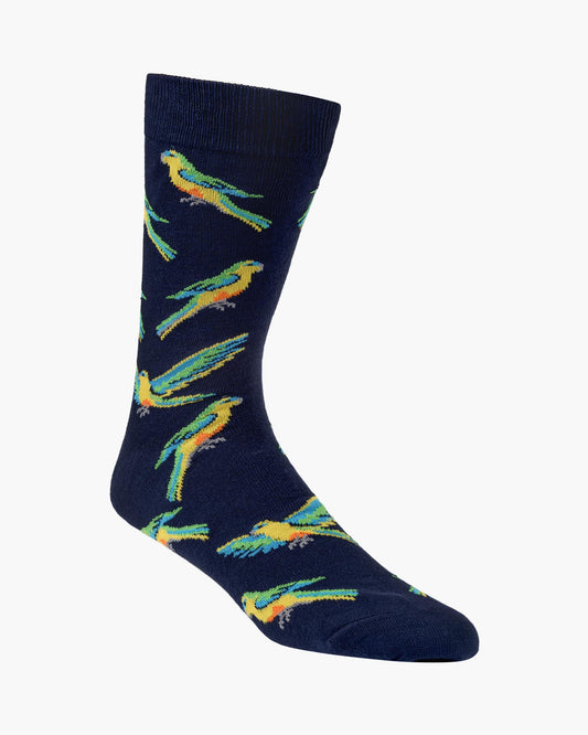MENS ORANGE BELLIED PARROT BAMBOO SOCK