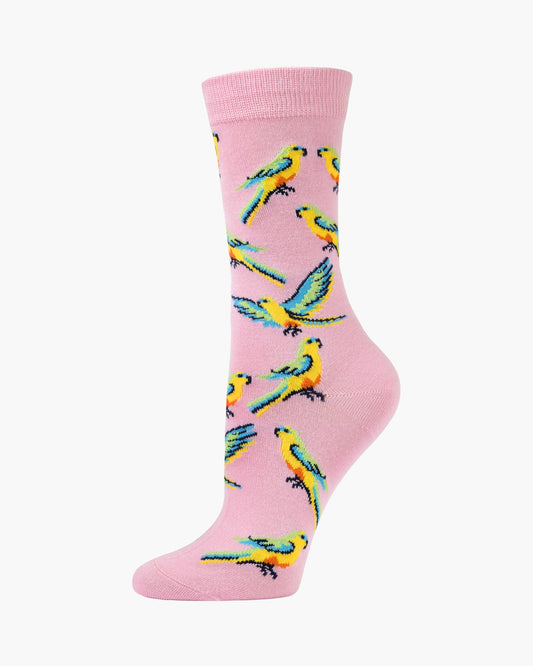 WOMENS ORANGE BELLIED PARROT BAMBOO SOCK