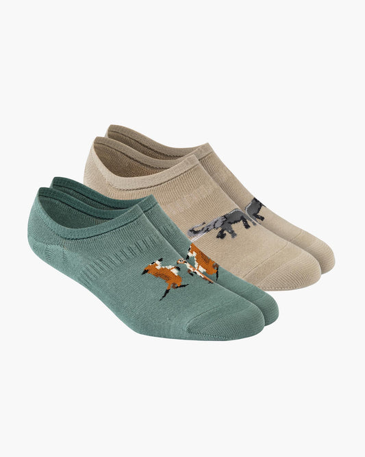 MENS SAFARI 2PK BAMBOO INVISIBLE SOCKS