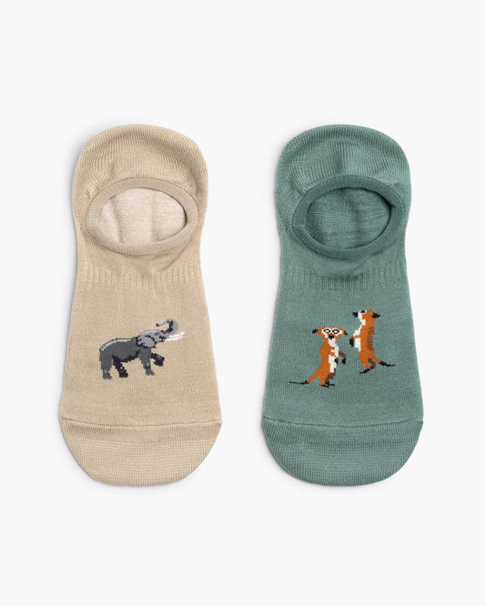 MENS SAFARI 2PK BAMBOO INVISIBLE SOCKS