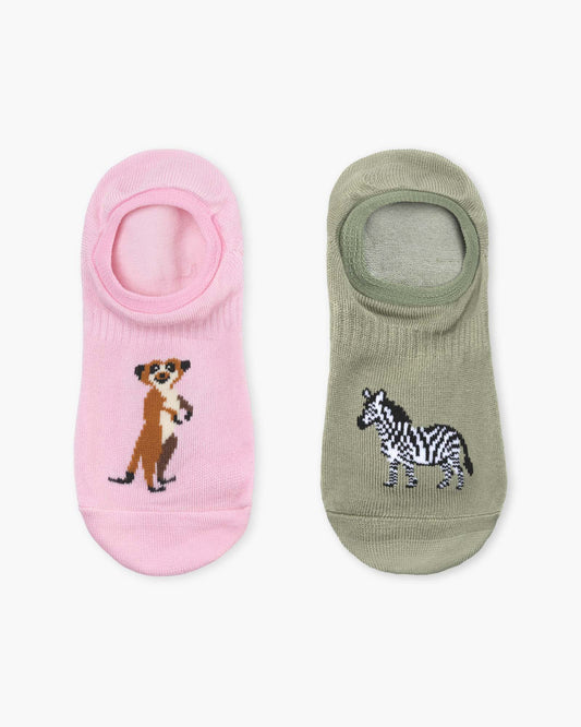 WOMENS SAFARI 2PK BAMBOO INVISIBLE SOCKS