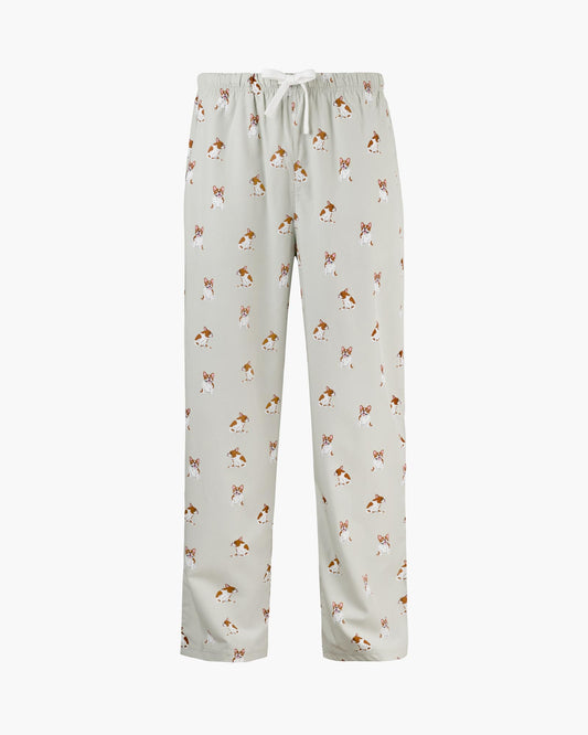 WOMENS FRENCH BULLDOG BAMBOO WOVEN SLEEP PANT