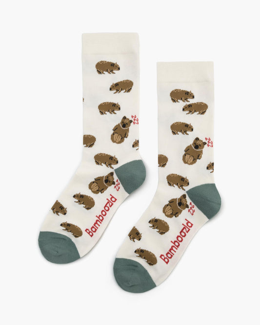 WOMENS WALLY WOMBAT BAMBOO SOCK - NATURAL