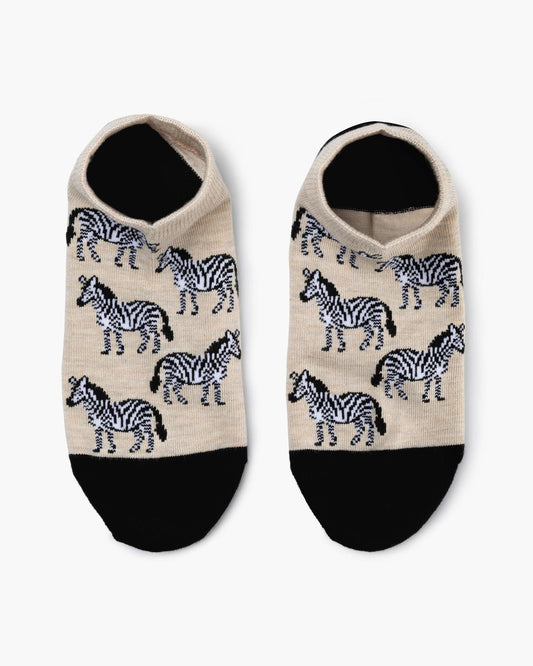 WOMENS ZEBRA BAMBOO PED SOCK