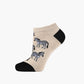 WOMENS ZEBRA BAMBOO PED SOCK
