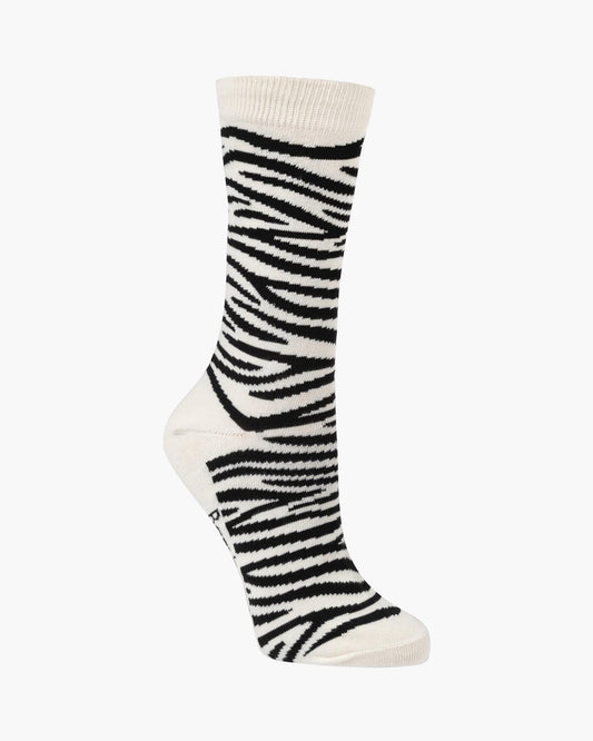 WOMENS ZEBRA STRIPES BAMBOO SOCK