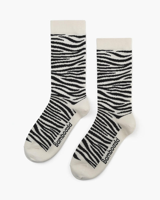 WOMENS ZEBRA STRIPES BAMBOO SOCK