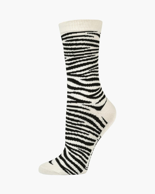 WOMENS ZEBRA STRIPES BAMBOO SOCK