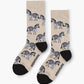 WOMENS ZEBRA BAMBOO SOCK - SAND