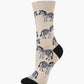 WOMENS ZEBRA BAMBOO SOCK - SAND