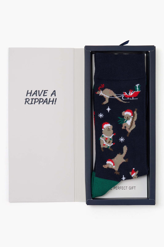 MENS AUSSIE ANIMALS CHRISSY BAMBOO SOCK CARD
