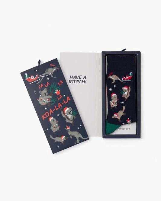 MENS AUSSIE ANIMALS CHRISSY BAMBOO SOCK CARD