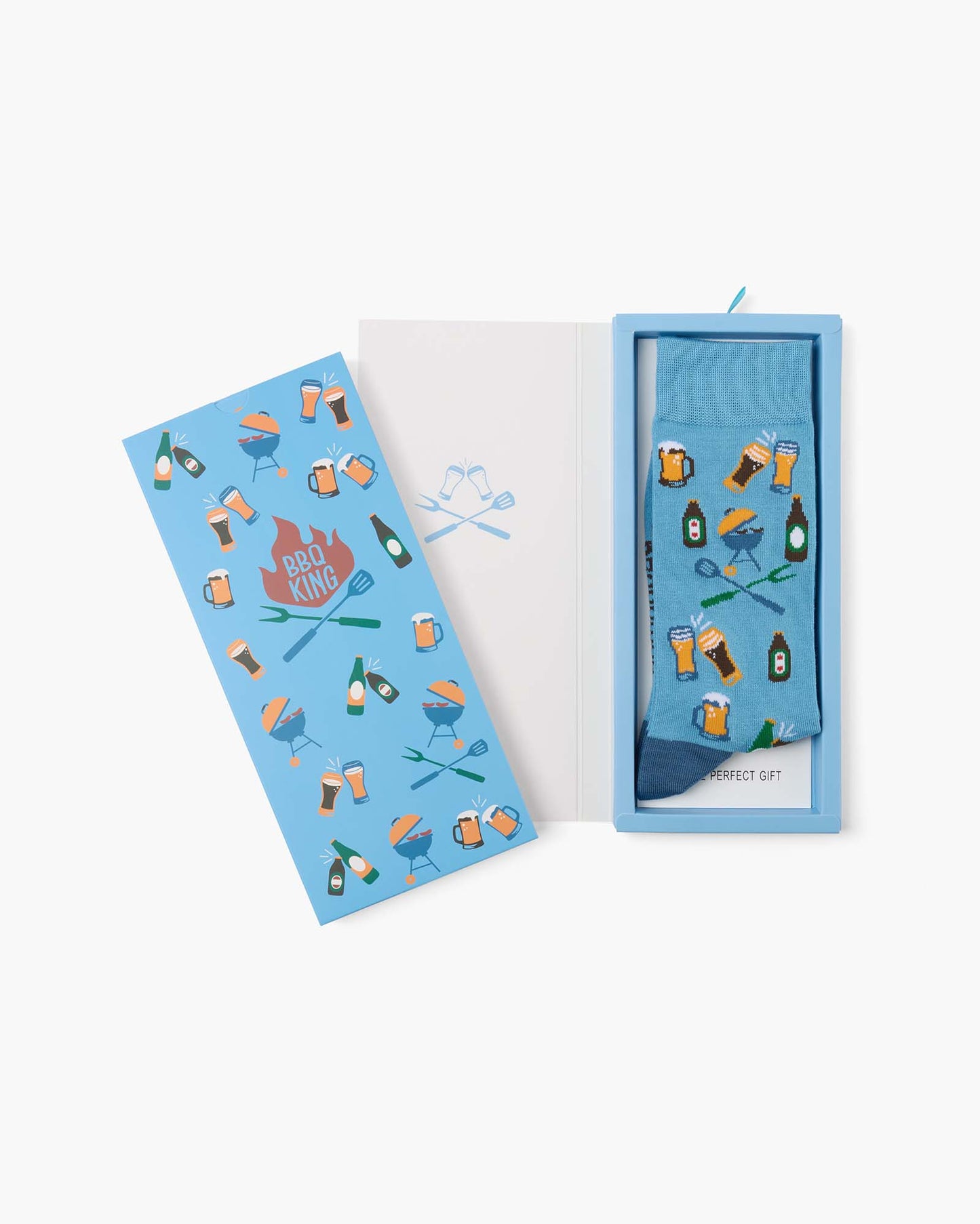 MENS BBQ KING BAMBOO SOCK CARD