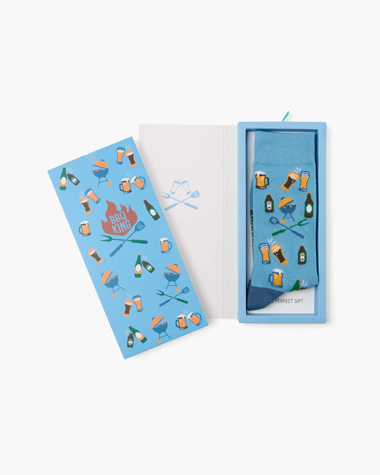 MENS BBQ KING BAMBOO SOCK CARD