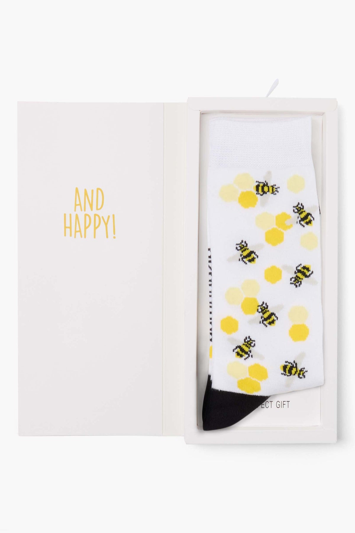WOMENS BEE MERRY AND BRIGHT BAMBOO SOCK CARD