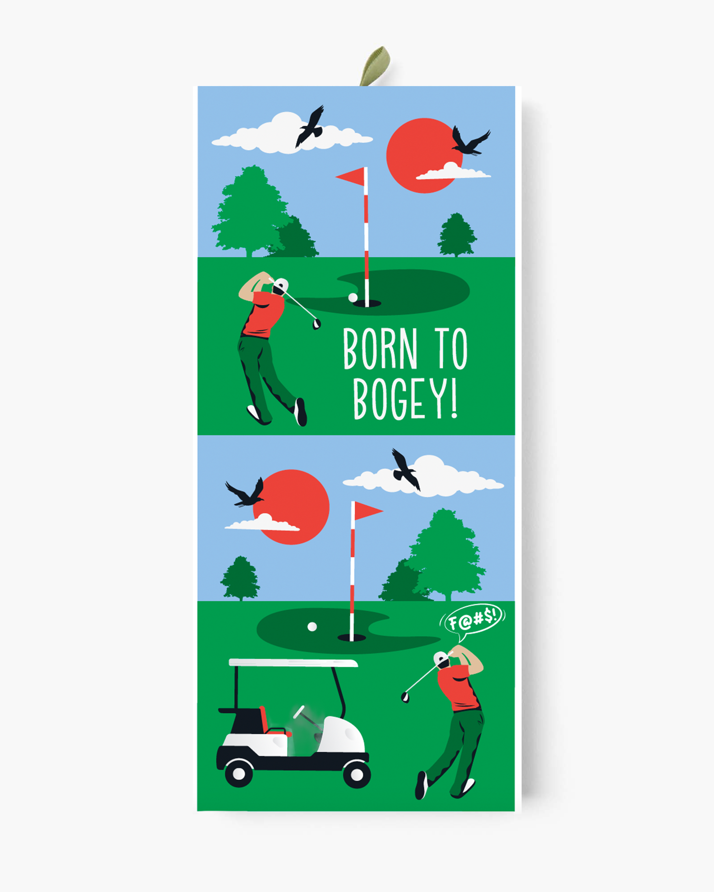 MENS BORN TO BOGEY BAMBOO SOCK CARD