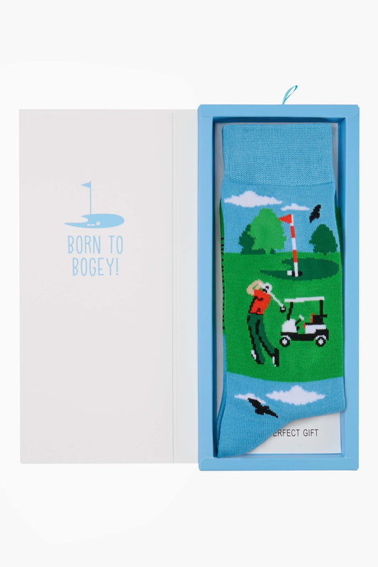 MENS BORN TO BOGEY BAMBOO SOCK CARD