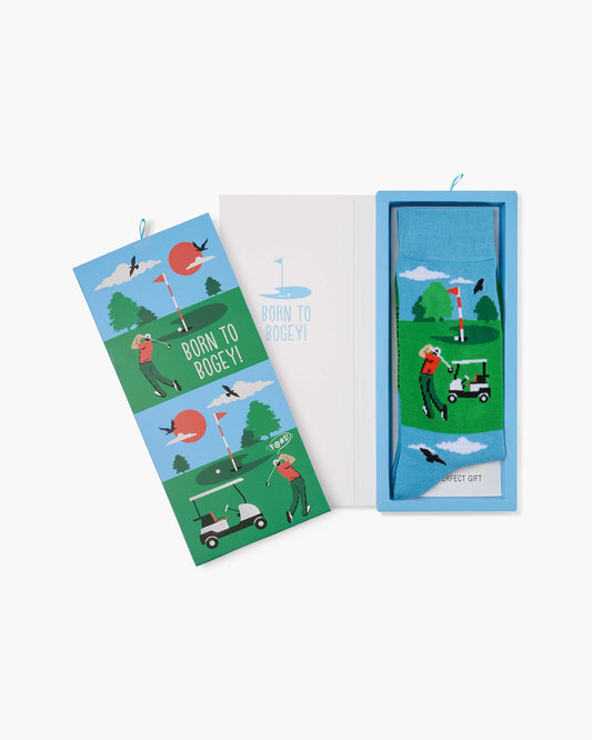 MENS BORN TO BOGEY BAMBOO SOCK CARD