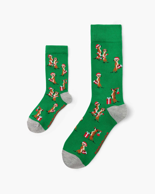 2PK DUO MENS & KIDS CHRISSY MEERKATS BAMBOO SOCKS