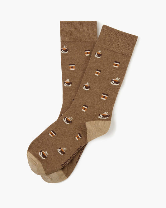 MENS COFFEE TO GO COMFORT LOOSE TOP BAMBOO SOCK