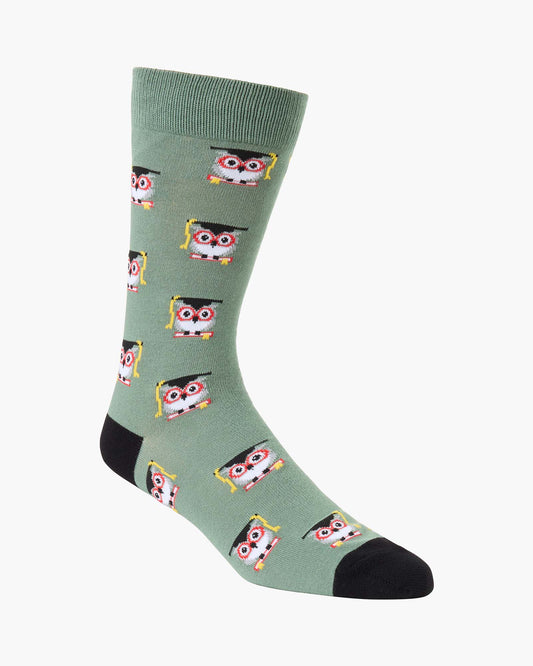 MENS DIPLOMA OWL BAMBOO SOCK