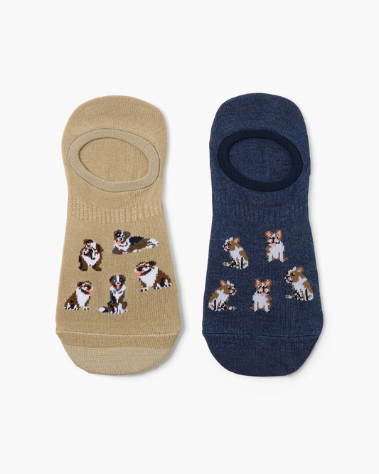 MENS DOG SQUAD 2PK BAMBOO INVISIBLE SOCKS